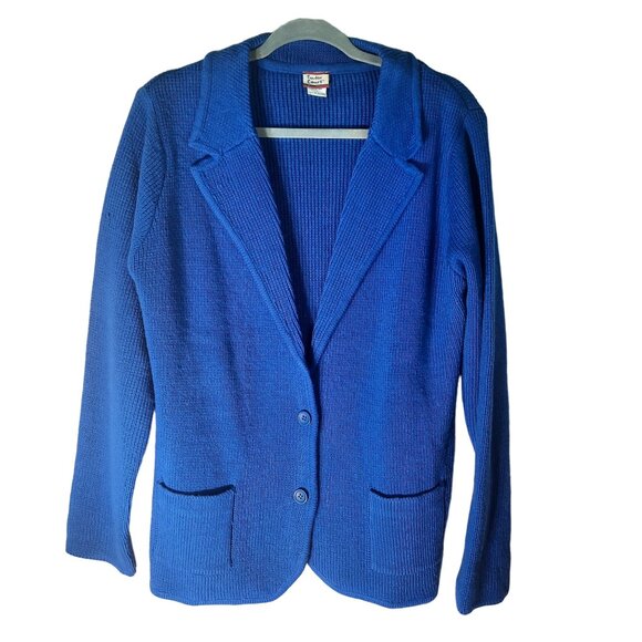 Tudor Court Cobalt Knit Blazer Vintage - Picture 2 of 11